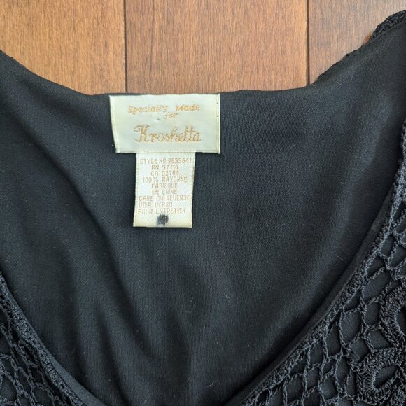 BLACK CROCHET VIINTAGE Y2K MAXI DRESS - Picture 3 of 3